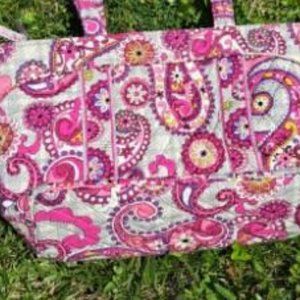 Vera Bradley Paisley Meets Plaid Tote Retired Excellent condition VHTF